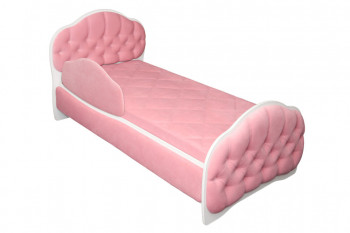 Кровать 160 Гармония 36 Светло-розовый (мягкий бортик) в Юном Ленинце - yunyj-leninec.mebel54.com | фото