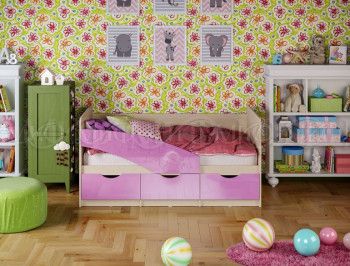 Кровать Бабочки 1,6м (Сиреневый металлик) в Юном Ленинце - yunyj-leninec.mebel54.com | фото