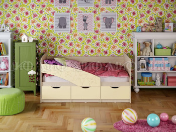 Кровать Бабочки 2,0м (Ваниль матовый) в Юном Ленинце - yunyj-leninec.mebel54.com | фото