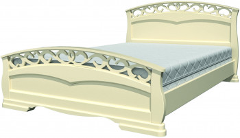 Кровать Грация-1 из массива сосны 1600*2000 Слоновая кость в Юном Ленинце - yunyj-leninec.mebel54.com | фото