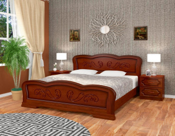 Кровать Карина-8 из массива сосны 1600*2000 Орех в Юном Ленинце - yunyj-leninec.mebel54.com | фото