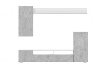 Мебель для гостиной МГС 4 (Белый/Цемент светлый) в Юном Ленинце - yunyj-leninec.mebel54.com | фото