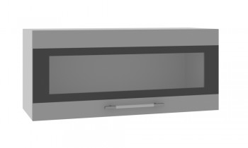 Ройс ПГСФ 800 Шкаф верхний горизонтальный со стеклом с фотопечатью (Графит софт/корпус Серый) в Юном Ленинце - yunyj-leninec.mebel54.com | фото