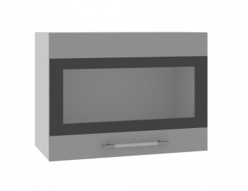 Ройс ВПГСФ 600 Шкаф верхний горизонтальный со стеклом с фотопечатью высокий (Графит софт/корпус Серый) в Юном Ленинце - yunyj-leninec.mebel54.com | фото