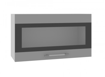 Ройс ВПГСФ 800 Шкаф верхний горизонтальный со стеклом с фотопечатью высокий (Графит софт/корпус Серый) в Юном Ленинце - yunyj-leninec.mebel54.com | фото